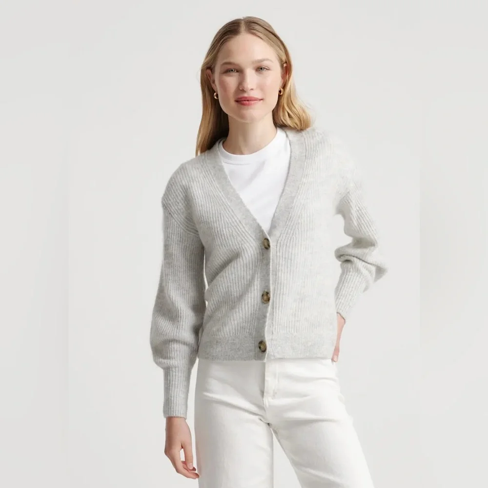 Quince baby alpaca wool cropped cardigan - Picture 1 of 12